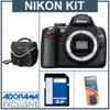 Nikon D5000 DX-Format Digital SLR Camera Body - Refurbished - by Nikon U.S.A. with 4GB SD Memory Card, Spare EN-EL9 Lithium-Ion Rechargeable Battery, Camera System Bag