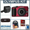Olympus PEN E-PL2 Digital Camera - Red with 14-42mm II Lens Bundle - with 8GB SD Memory Card, Spare BLS-1 Lithium-Ion Rechargeable Battery, Camera Case USB 2.0 SD Card Reader - FREE: Red Giant Magic Bullet PhotoLooks V1.5 Software, a $199.00 Retail Value