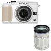 Olympus PEN E-PL2 Digital Camera - White with 14-42mm II Silver Lens &amp; M.Zuiko Digital ED 40-150mm f/4.0-5.6 Camera Lens - Silver