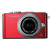 Olympus E-PL3 12.3MP Digital Camera, 3.0 inch Tilt LCD, 14-42mm Zoom Lens, SD Card slot, 1080/60i HD Video Capture, 3D Photo Mode, Red / Silver
