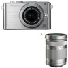 Olympus E-PL3 12.3MP Digital Camera, 3.0 inch Tilt LCD, 14-42mm Zoom Lens, SD Card slot, 1080/60i HD Video Capture, 3D Photo Mode, Silver / Silver &amp; Olympus M. Zuiko Digital ED 40-150mm f4.0-5.6 "R" Zoom Lens - Silver