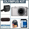 Olympus E-PM1 Digital Camera Kit - Silver - M.Zuiko MSC ED m14-42mm F3.5/5.6 II R Silver Lens, 8GB SD Memory Card, Spare BLs-1 Lithium-I n Rechargeable Battery, Camera Case, USB 2.0 SD Card Reader