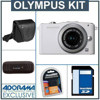 Olympus E-PM1 Digital Camera Kit - White - M.Zuiko MSC ED m14-42mm F3.5/5.6 II R Silver Lens, 8GB SD Memory Card, Spare BLs-1 Lithium-I n Rechargeable Battery, Camera Case, USB 2.0 SD Card Reader
