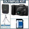 Olympus SZ-12 Digital Camera Kit, Black with 8GB SD Memory Card, Camera Case, Table Top Tripod