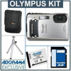 Olympus Tough TG-820 iHS Digital Camera, Kit - Silver - with 8GB SD Memory Card, Camera Case, Table Top Tripod, Spare LI- 50B Lithium-Ion Rechargeable Battery