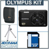 Olympus VG-160 14MP Digital Camera Kit - Black - with 4GB SD Memory Card, Camera Case, Table Top Tripod