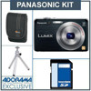 Panasonic Lumix DMC-FH8 Digital Camera Kit - Black - with 4GB SD Memory Card, Camera Case, Table Top Tripod,