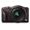 Panasonic Lumix DMC-GF3 Digital - Brown - Camera Kit with 14 - 42mm f/3.5-f/5.6 G"X" collapsible pancake zoom Black Lens