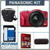 Panasonic Lumix DMC-GF3 Digital - Red - Camera Kit with 14 - 42mm f/3.5-f/5.6 G"X" collapsible pancake zoom Black Lens - Bundle - with 16GB SD Memory Card, Camera Case, USB 2.0 SD Card Reader, Red Giant Magic Bullet PhotoLooks V1.5 Software