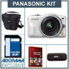 Panasonic Lumix DMC-GF3 Digital - White - Camera Kit with 14 - 42mm f/3.5-f/5.6 G"X" collapsible pancake zoom Silver Lens - Bundle - with 16GB SD Memory Card, Camera Case, USB 2.0 SD CardReader, Red Giant Magic Bullet PhotoLooks V1.5 Software
