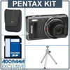 Pentax Optio VS20 16MP Digital Camera, Black - Bundle - with 8GB SD Memory Card, Camera Case, Table Top Tripod