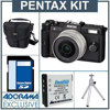 Pentax Q Compact Interchangeable Lens Digital Camera - Black with 47mm Focal Length - Bundle - with 8GB SD Memory Card, Camera Case, Table Top Tripod, Spare Rechargeable Lithium-ion Battery,