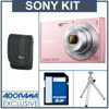 Sony Cyber-Shot DSC-W510 Digital Camera Kit - PINK - with 4GB SD Memory Card Camera Case, Table Top Tripod