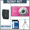 Sony Cyber-Shot DSC-W530 Digital Camera Kit - Pink - with 4GB SD Memory Card Camera Case, Table Top Tripod