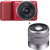 Sony Alpha NEX-3 Digital Camera Kit - Red - with 16mm F2.8 E-mount Lens, &amp; Sony 18-55mm F3.5-5.6 E-mount Lens