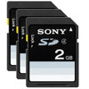Sony SF2N1T/TQ Class 4 2GB SDHC Memory Card, Pack of 3