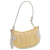 Jill.e Weatherproof Wristlet, Yellow Nylon Pocket Camera Pouch with Cream Leather Trim Exterior, 6" x 1.7" x 3.8"