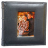 Kleer-Vu Execnu Leatherette Bookbound Album with Cover Window, Holds 200 4x6" 2-Up Photos, Color: Black.