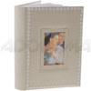 Kleer-Vu Photo / Memo Wedding Album with Window, Daisy Suede Window Collection, Ivory, Holds 300 4x6" Photos, 3 Per Page.