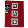 Kleer-Vu Photo / Linen Fabric Album with Window, Cover Color Red , Holds 240 4x6" Photos, 3 Per Page.
