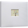 Kleer-Vu Fabric Scrapbook, PostBound with Window, Size: 12" x 12" with 10 Seamless, Top Loading Plastic Pages with Heavy White Paper Inserts, Color: White.