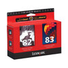 Lexmark #82/# 83 Black & Color InkJet Print Cartridge Pack 18L0860