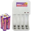 Lenmar 4 Station "AA / AAA" AC Charger with Four 2000 mAh NiMH "AA" Batteries.