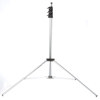 Adorama 7.5' Chrome Kit Light Stand with 1/4" Screw Thread, 3 Section with 2 Risers. folds to 27½"