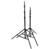 Flashpoint Pro 9.5' Air Cushioned Black Lightstand, 5/8" Top Stud with 1/4-20" Screw Thread, Set of 2.