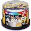 Memorex Music Disk, Cool Color Music CD-R, 80 min. (40x) Branded, 25 Pack with Spindle
