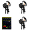Novatron D1000 Pro 3 Head Convertable Kit, with D1000 ws Digital Readout, with 3 Fan Cooled Heads, Stands, Umbrellas &amp; Wheeled Case.