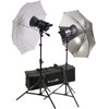 Interfit Photographic INT427 Stellar X Twin Umbrella Kit, with Two 300 watt Second Monolights, Stands &amp; Carry Case.