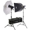 Interfit Photographic INT428 Stellar X Umbrella / Softbox Kit, with Two 300 watt Second Monolights, Stands &amp; Carry Case