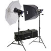Interfit Photographic INT440 Stellar X Umbrella / Softbox Kit, with Two 600 watt Second Monolights, Stands &amp; Carry Case