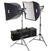 Interfit Photographic INT441 Stellar X Twin Softbox Kit, with Two 600 watt Second Monolights, 24" Softboxes, Stands &amp; Carry Case