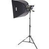 Interfit Photographic INT185 Stellar X 500 Watt Tungsten Photo Flood Single Head Kit, with Softbox, Stand &amp; Lamp, 3200k Color Temperature