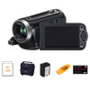 Panasonic HC-V100M HD Camcorder, 16GB Internal Flash Memory, Black - Bundle - with 16GB SD Memory Card, Camcorder Case, Digital Lens Cleaning Kit, Class On Demand Training DVD