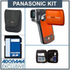 Panasonic HX-WA10 16MP HD Waterproof Dual Camcorder Kit - Orange - with 8GB SD Memory Card, Camera Case, Professional Lens Cleaning Kit