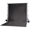 Photoflex Solid Color Series, 10' x 12' Dyed Muslin Background, Solid Black Color.