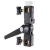 Photoflex Shoe Mount Multiclamp with Umbrella Holder for Mounting Small Flashes to Light Stands.