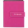 Pioneer Expressions Series Bound Mini Photo Album, Covers with Magnetic Closure Strap, Holds 36 4x6" Photos, 1 Per Page. Color: Dark Pink "Friends"