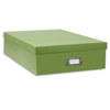 Pioneer Archival Scrapbooking Storage Box with Solid Color Exterior, 13.25"W x 15"L x 4"H (Bright Green)