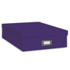 Pioneer Archival Scrapbooking Storage Box with Solid Color Exterior, 13.25"W x 15"L x 4"H (Bright Purple)