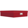 Pioneer Archival Scrapbooking Storage Box with Solid Color Exterior, 13.25"W x 15"L x 4"H (Bright Red)
