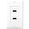 PyleHome Dual HDMI Wall Plate with 90 Degree Exit Ports