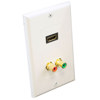PyleHome HDMI/Stereo Dual RCA Audio Combo Wall Plate, White
