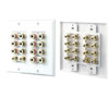 Pyle PHIW71 7.1 Home Theater Fourteen Post Binding/Banana Plug with Dual RCA Subwoofer Posts Wall Plate, White