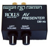 Rolls DB14B A/V Presenter Stereo Direct Box/Signal Separator with Individual Attenuator Controls, RCA I/O's and XLR Balanced Output