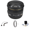 Sigma 50mm f/1.4 EX DG HSM Auto Focus Lens Kit, for Maxxum &amp; Sony Alpha Mount. (*Auto Focus only if body supports HSM) with Tiffen 77mm UV Filter, Lens Cap Leash, Professional Lens Cleaning