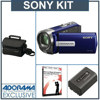 Sony DCR-SX45/L SD Memory Card Camcorder - Blue - Bundle - with Sony NP-FV50 InfoLithium V Series Battery, Sony LCS-U10 Camcorder System Case, Class On Demand Training DVD